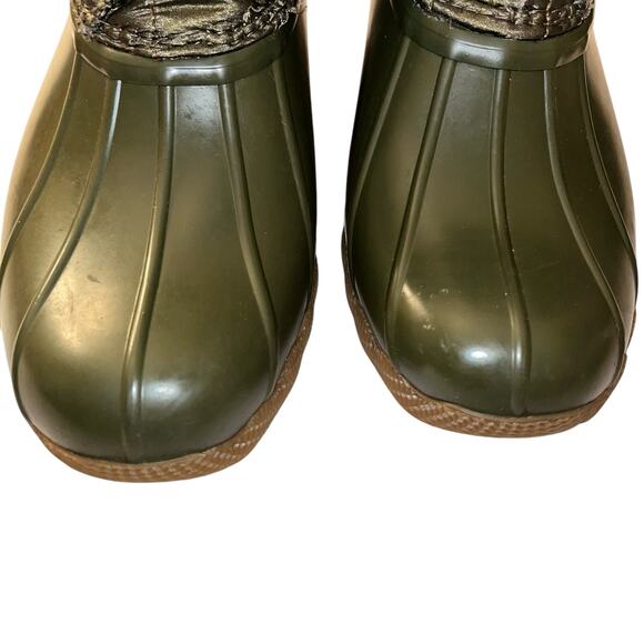 Sperry Saltwater Quilted Duck Boots Olive Green Waterproof Rubber – Women’s 7M - Picture 3 of 11